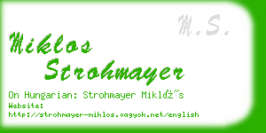 miklos strohmayer business card